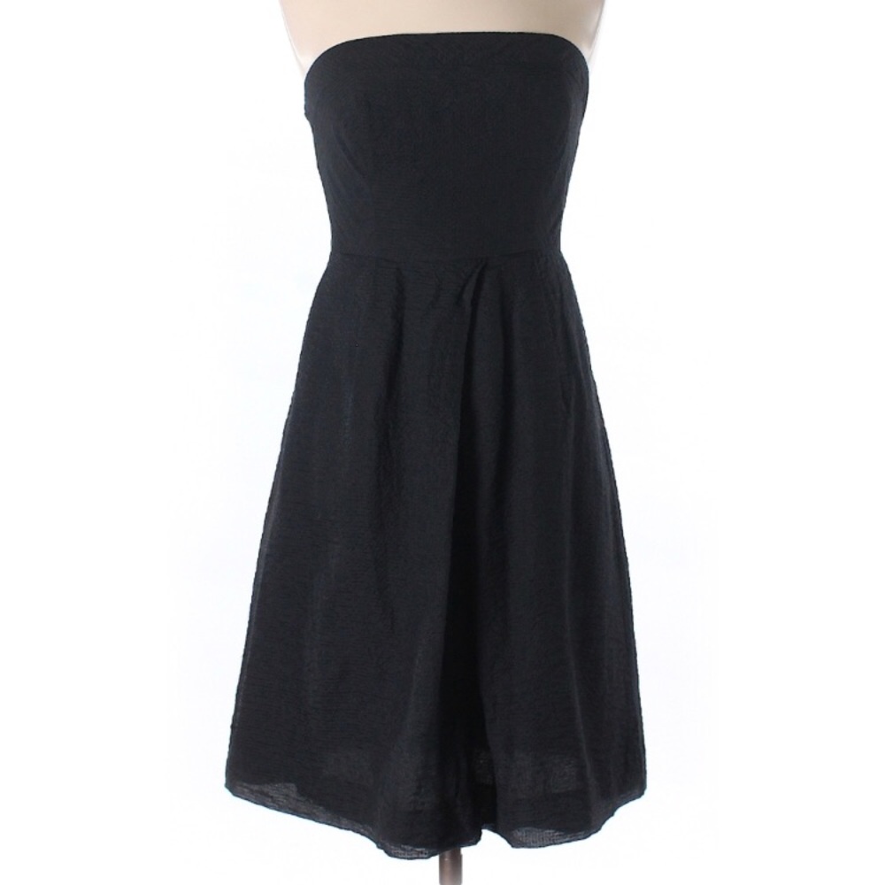 Sz 4 J. Crew 100% cotton strapless black dress